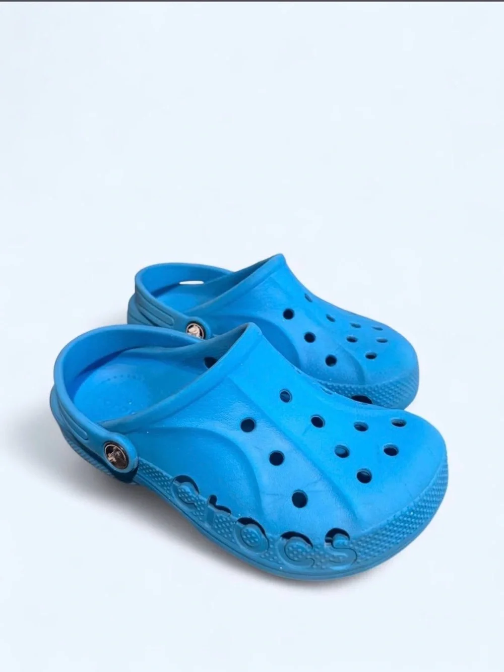 CROCS Kids Lightweight Blue Clogs with Heel Strap